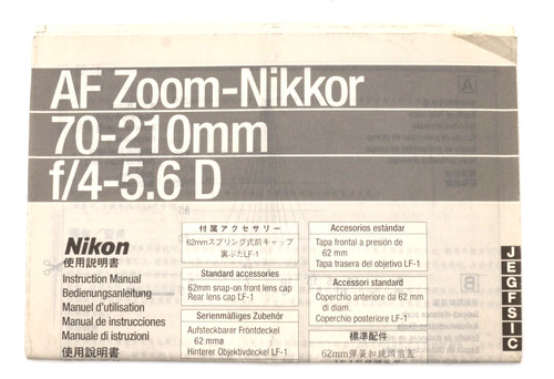 Nikon foglio uso - ,