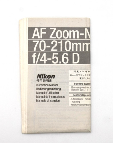 Nikon foglio uso af zoom - ,